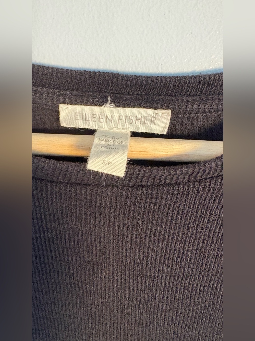 Eileen Fisher 100% organic cotton black oversized relaxed sweater size small - Picture 3 of 9